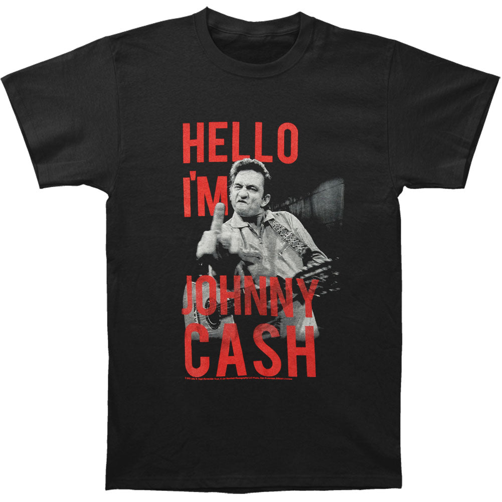 Johnny Cash Hello I'm Johnny Slim Fit T-shirt Front