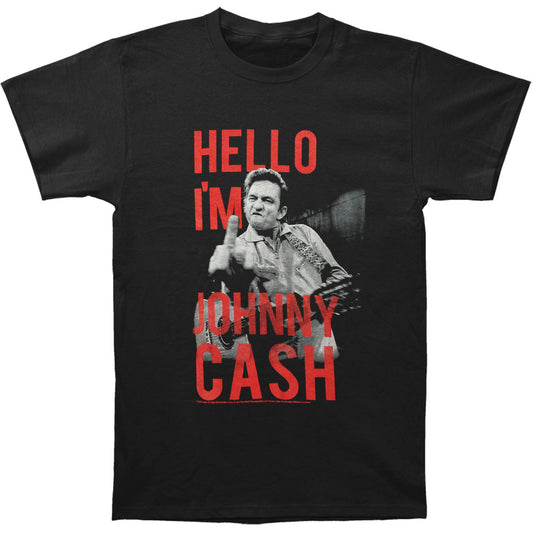 Johnny Cash Hello I'm Johnny Slim Fit T-shirt Front