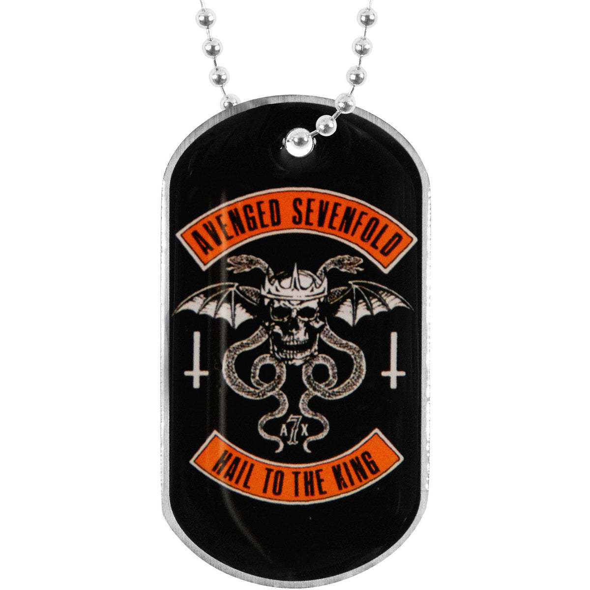 Avenged Sevenfold Biker Dog Tag Necklace Front