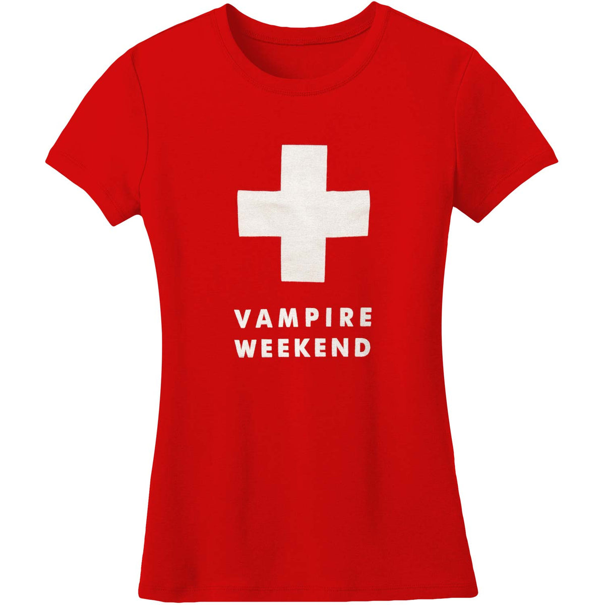 Vampire Weekend Girl's Red Ski Patrol Junior Top Front