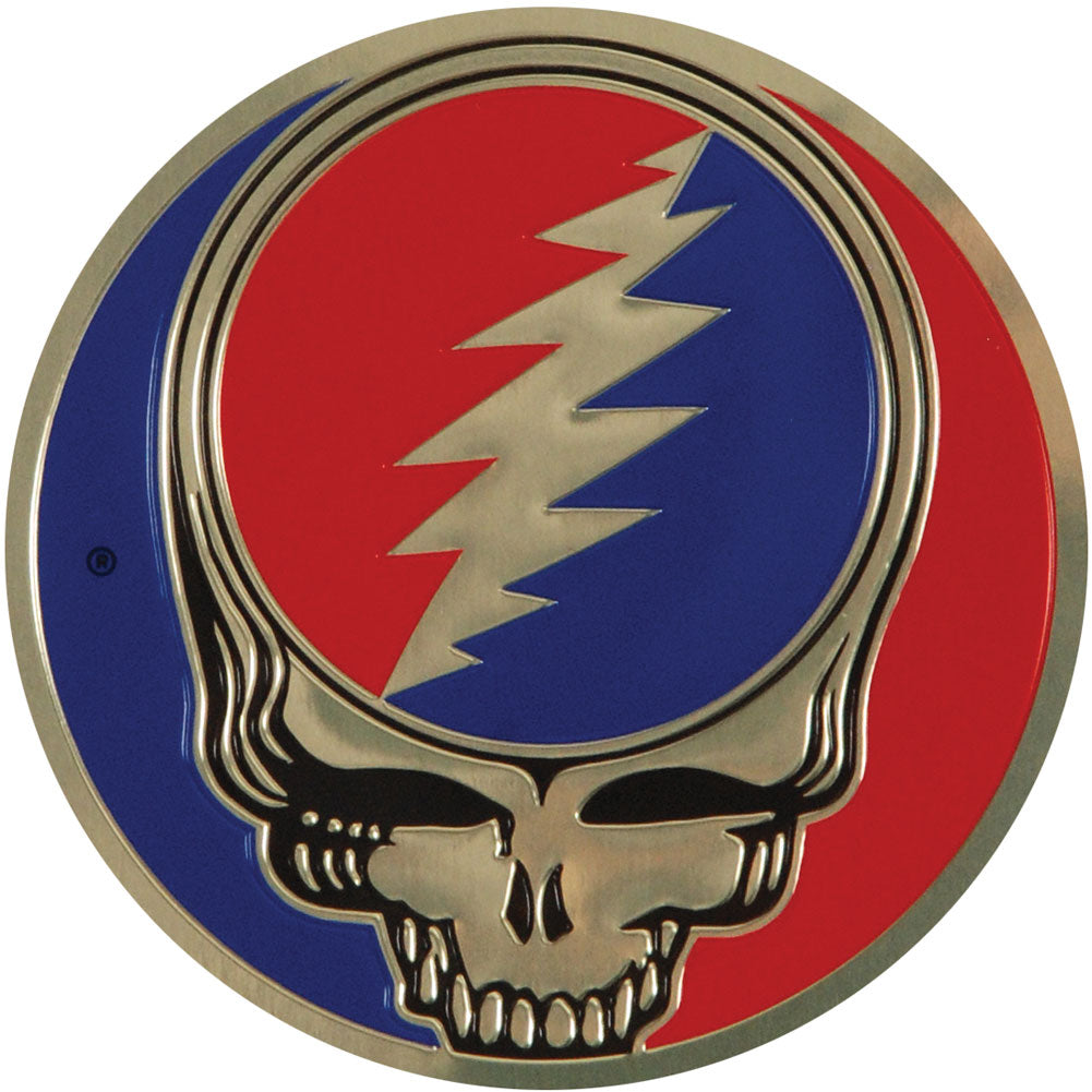 Grateful Dead Steal Your Face Large Round Metal Sticker Front