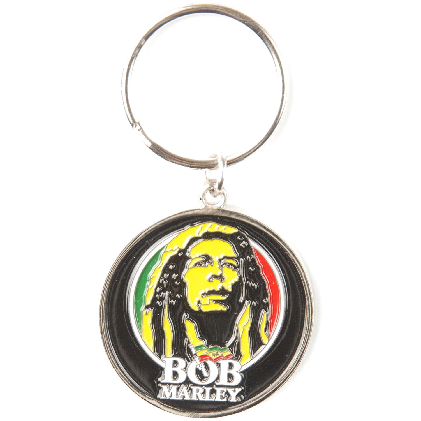 Bob Marley Logo Face Metal Key Chain Front