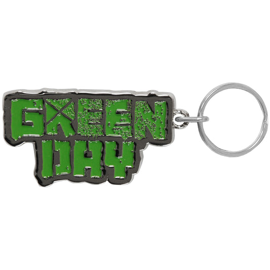 Green Day Band Logo Metal Key Chain Front