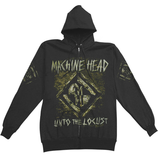 Machine Head Unto The Locust Zippered Hooded Sweatshirt Front
