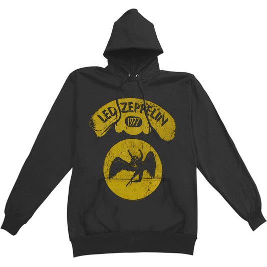 Led Zeppelin Distressed Gold Seal Hooded Sweatshirt Front