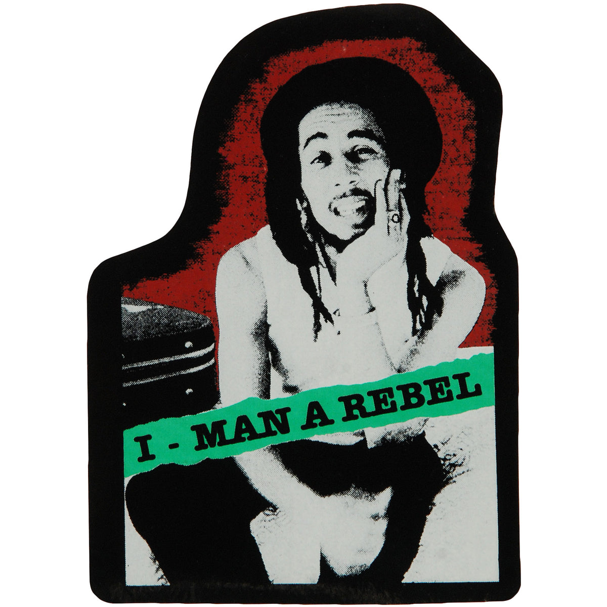 Bob Marley I Man A Rebel 1 Sticker Front