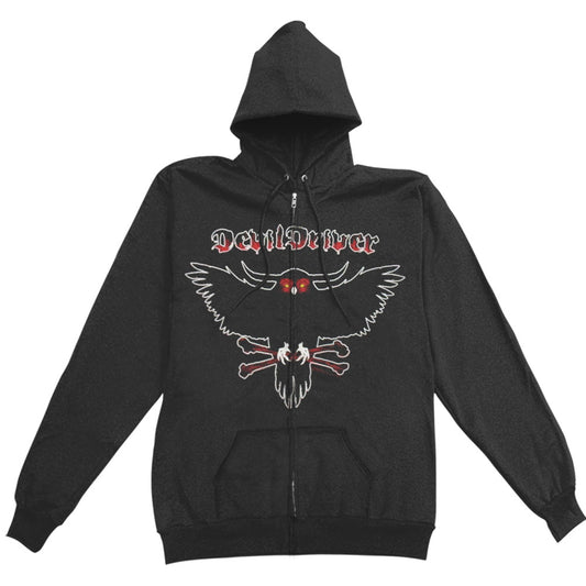 Devil Driver Owl Girls Jr Hooded Sweatshirt Front