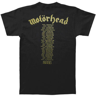 Motorhead Gold Glitter 2011 Tour T-shirt Back