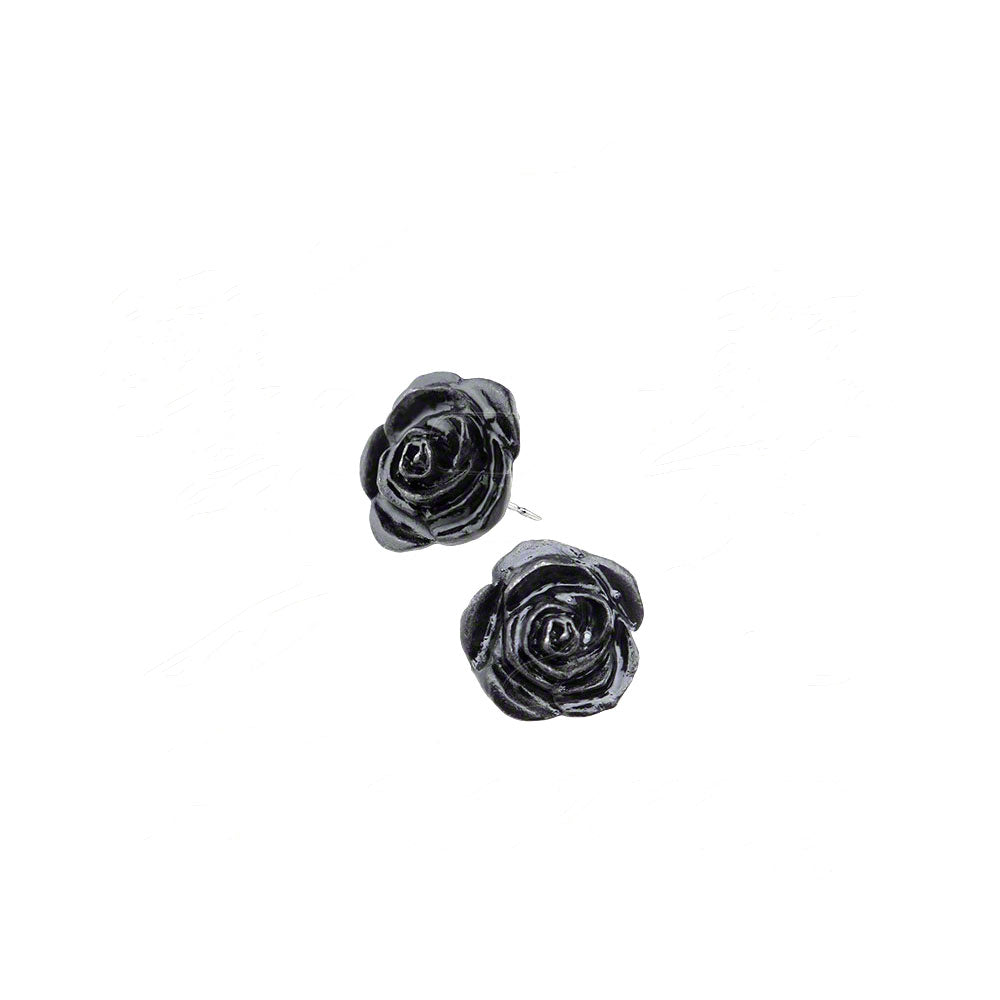 Alchemy Of England Black Rose Studs Earrings