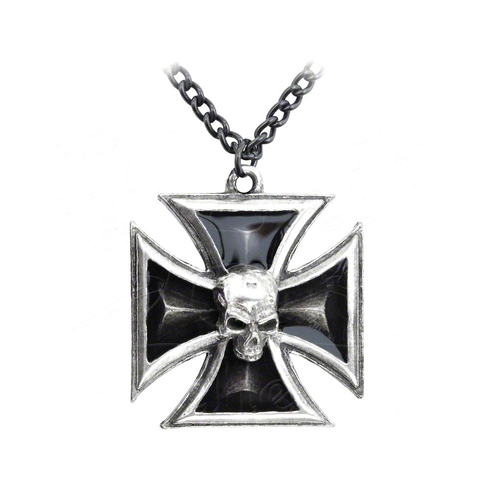 Alchemy Of England Black Knight's Cross Necklace Front