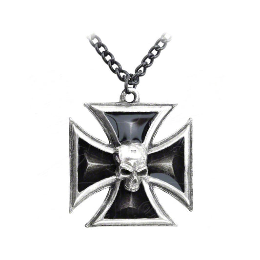 Alchemy Of England Black Knight's Cross Necklace Front