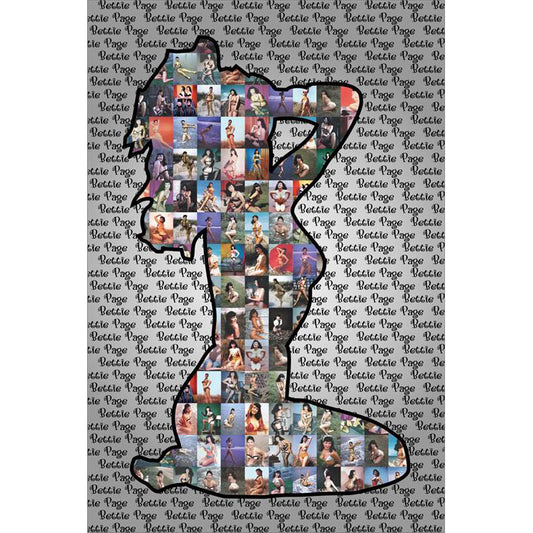 Bettie Page Silhouette Collage Domestic Poster