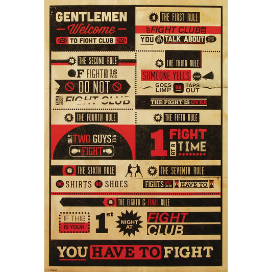 Fight Club Fight Club Rules Domestic Poster