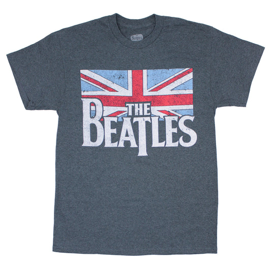 Beatles Distressed British Flag Slim Fit T-shirt Front