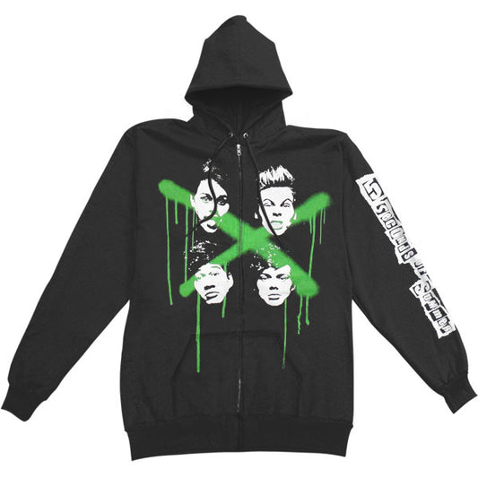 5 Seconds Of Summer Four Heads Zippered Hooded Sweatshirt Front
