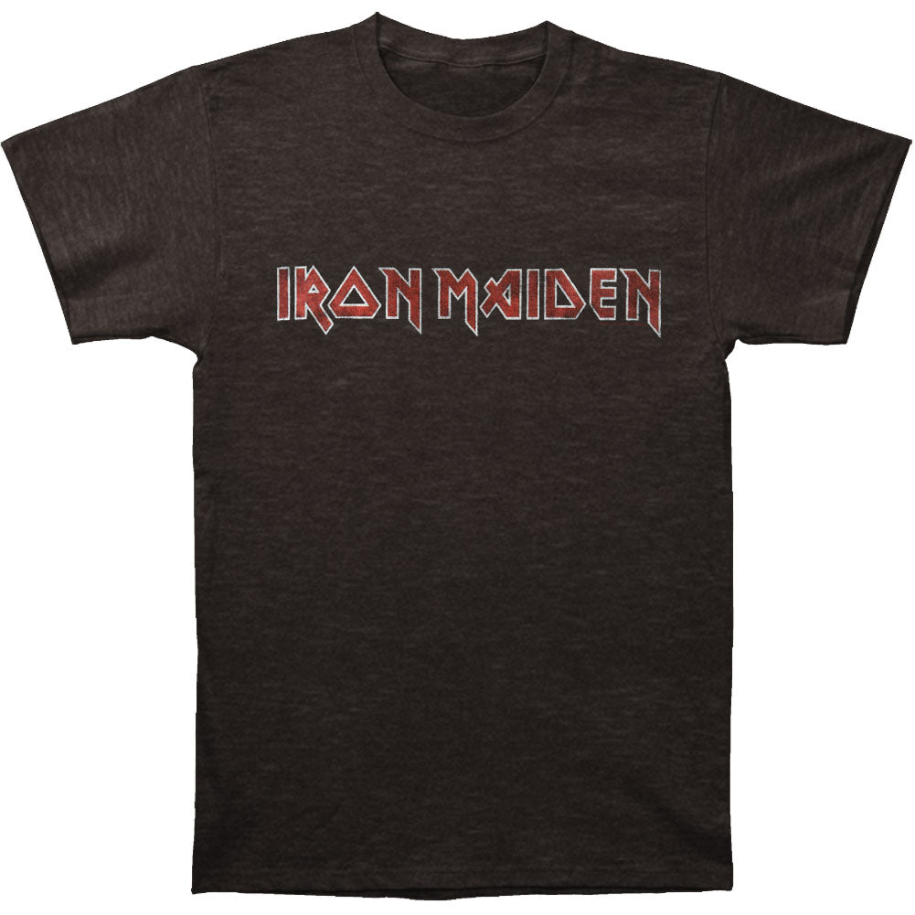 Iron Maiden Distressed Logo Vintage T-shirt Front