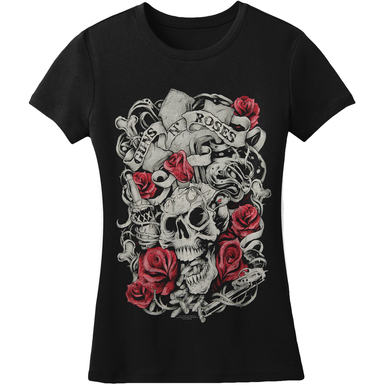 Skull Red Roses Junior Top
