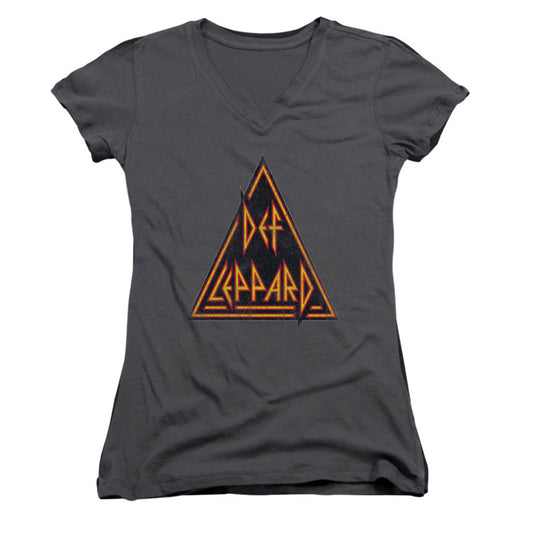 Def Leppard Distressed Logo Cap Sleeve Junior Top