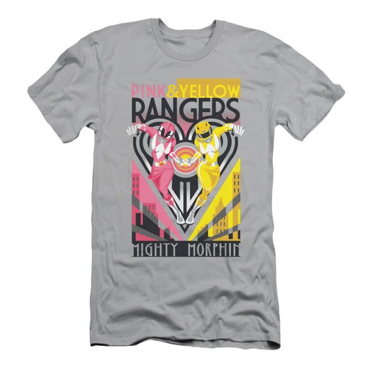 Power Rangers Pink & Yellow Deco Slim Fit T-shirt