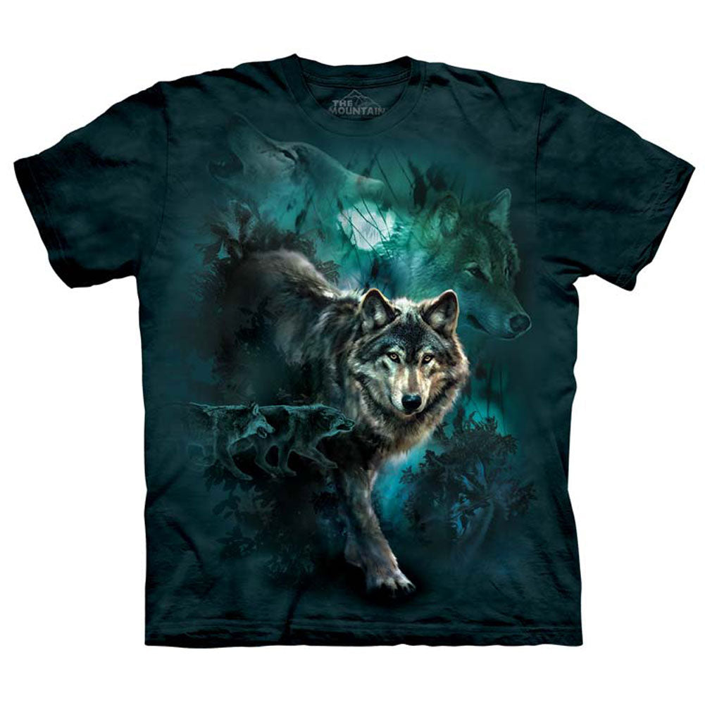 The Mountain Night Wolves Collage T-shirt