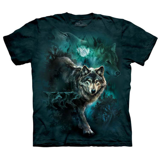 The Mountain Night Wolves Collage T-shirt