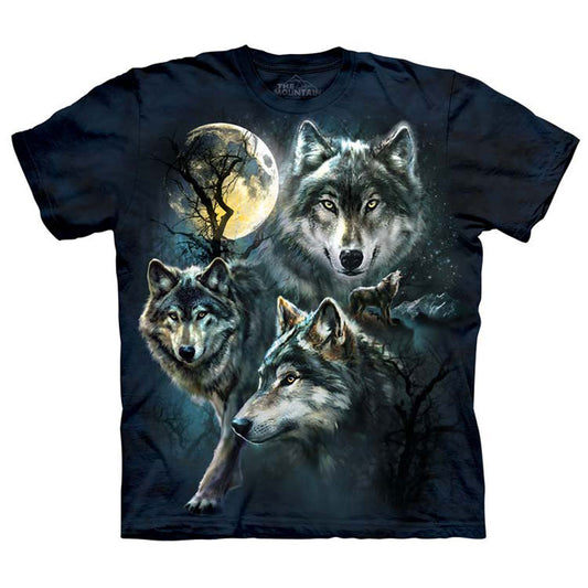 The Mountain Moon Wolves Collage T-shirt