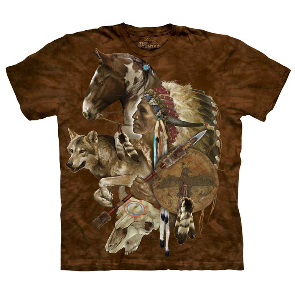 The Mountain Wolf Spirit Warrior Small T-shirt