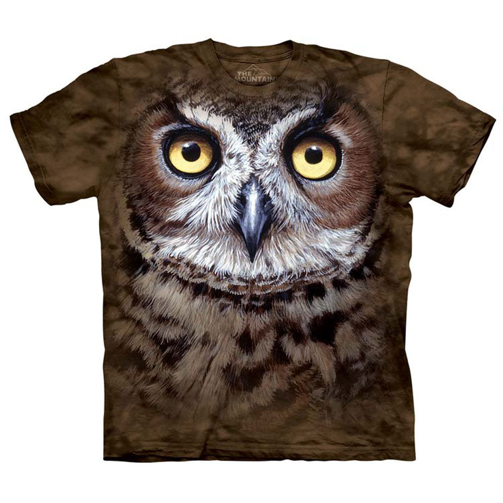 The Mountain Great Horned Owl Head Small T-shirt