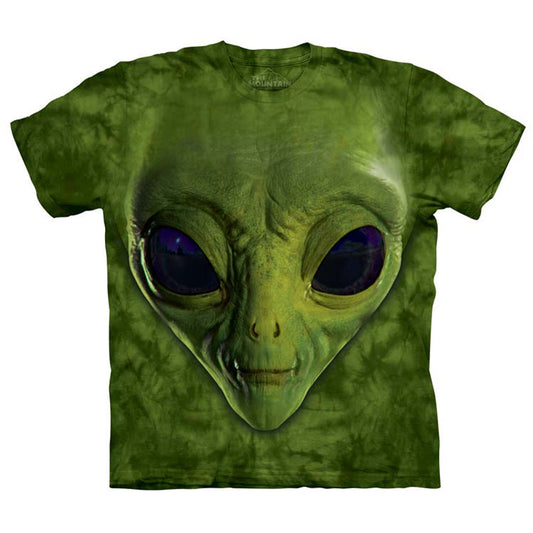 The Mountain Green Alien Face Small T-shirt