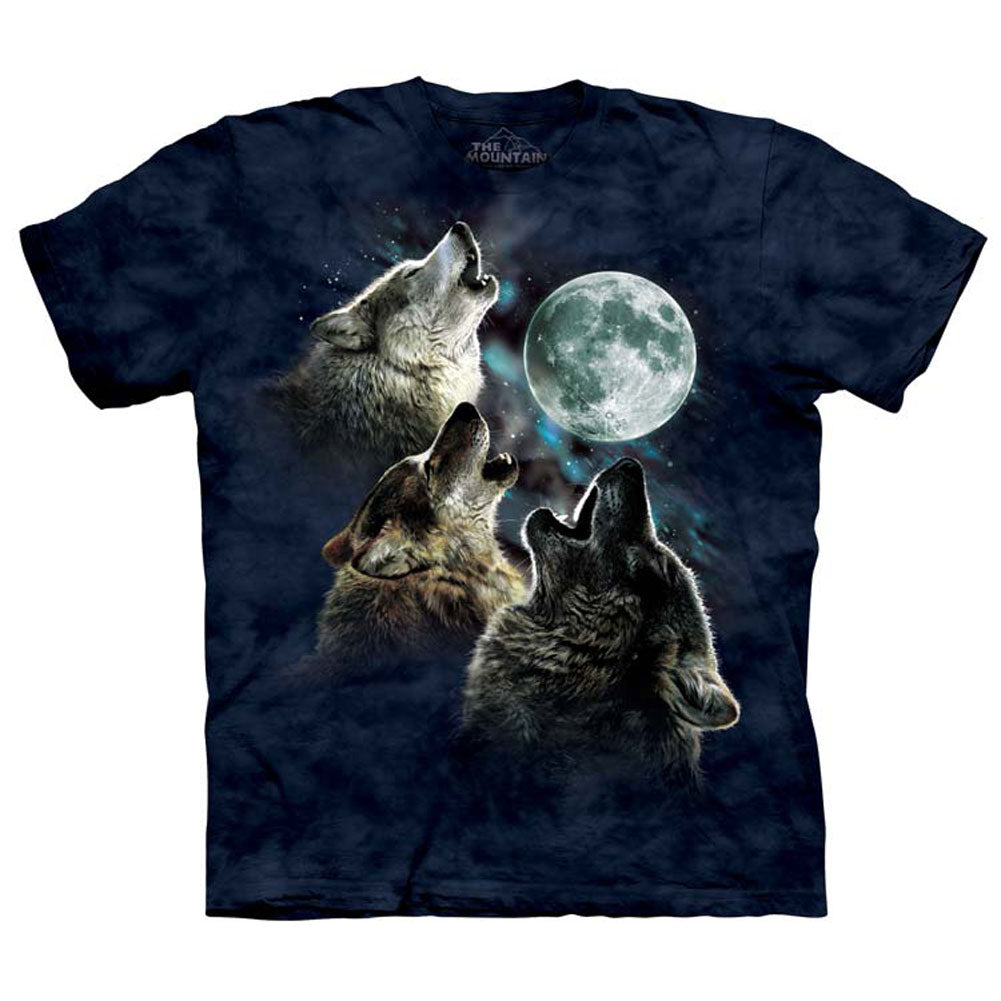 The Mountain Three Wolf Moon In Blue T-shirt