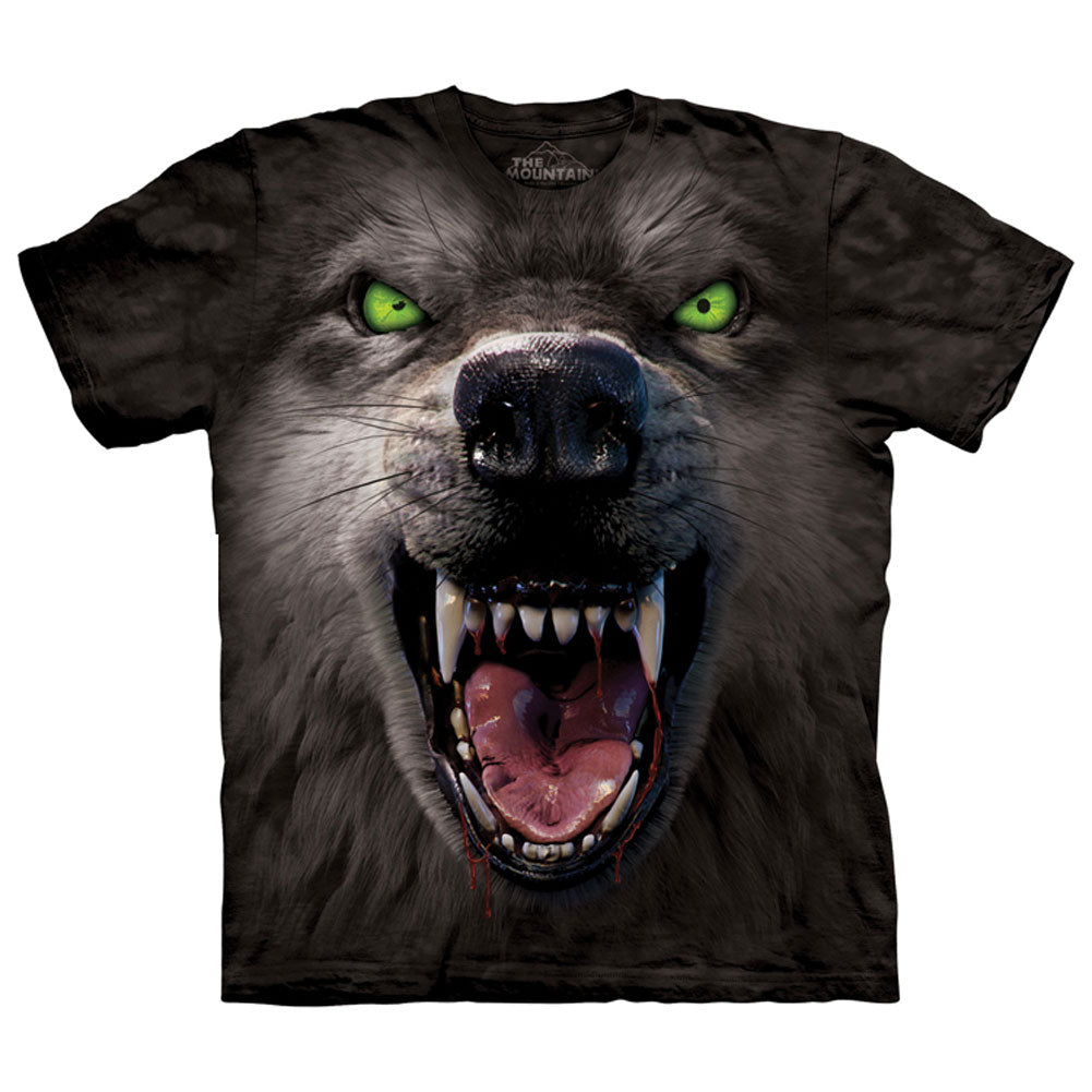 The Mountain Big Face Attack Wolf T-shirt