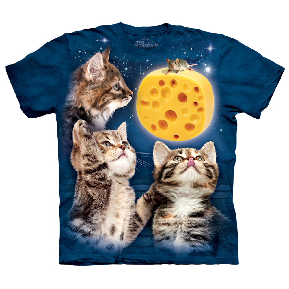 The Mountain Three Kitten Cheese Moon T-shirt