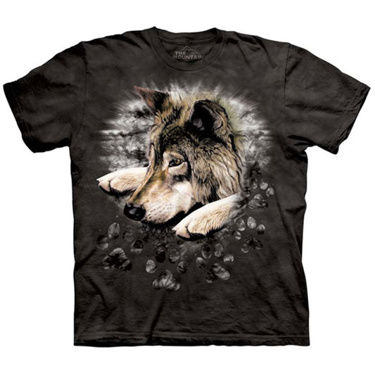 The Mountain Wolf In Dye Paw T-shirt