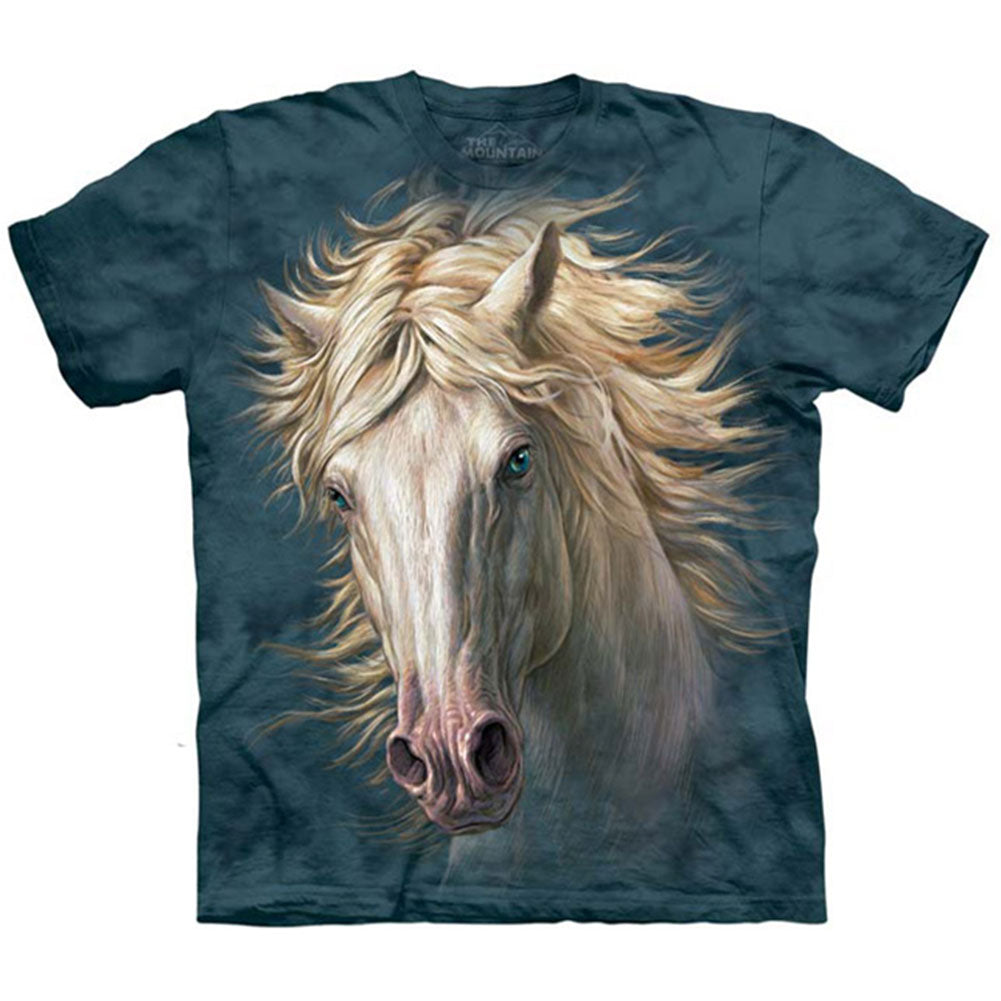 The Mountain White Horse Portrait T-shirt
