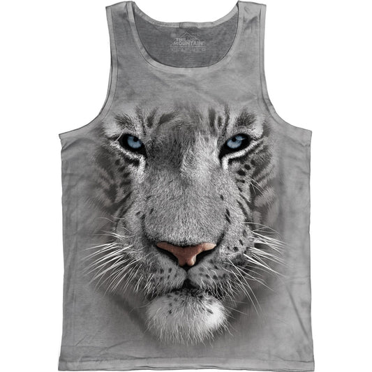 The Mountain White Tiger Face Mens Tank