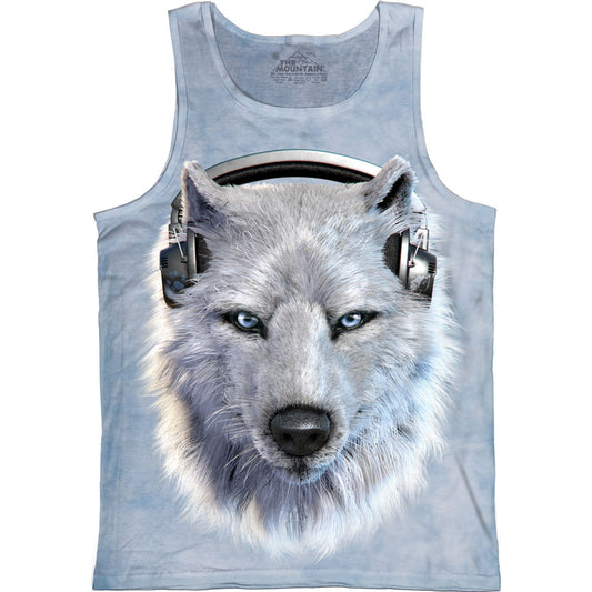 The Mountain White Wolf Dj Small Mens Tank