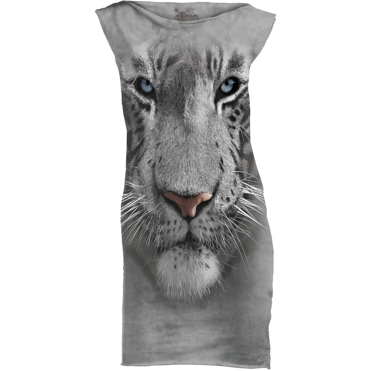 The Mountain White Tiger Face Mint Dress