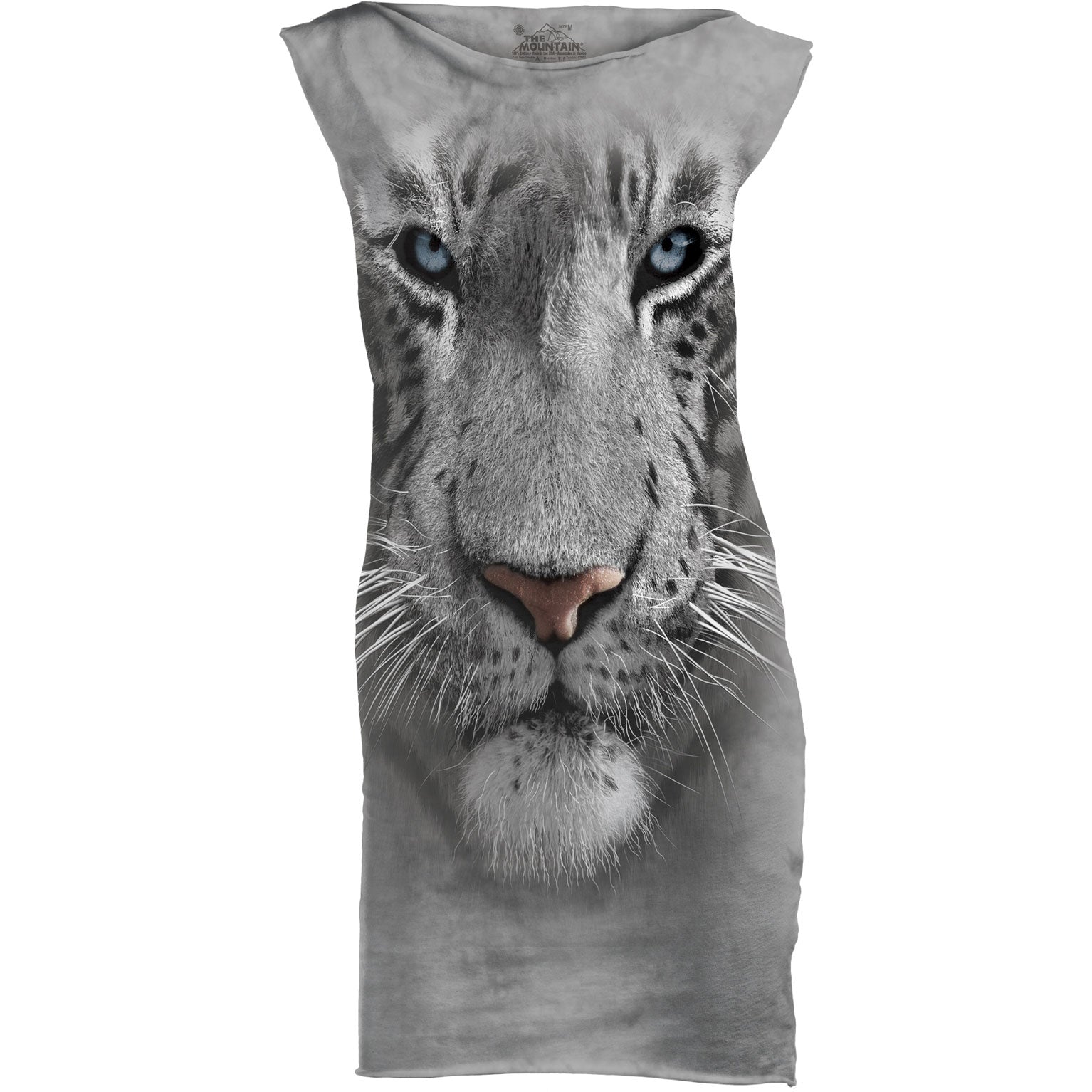 The Mountain White Tiger Face Mint Dress