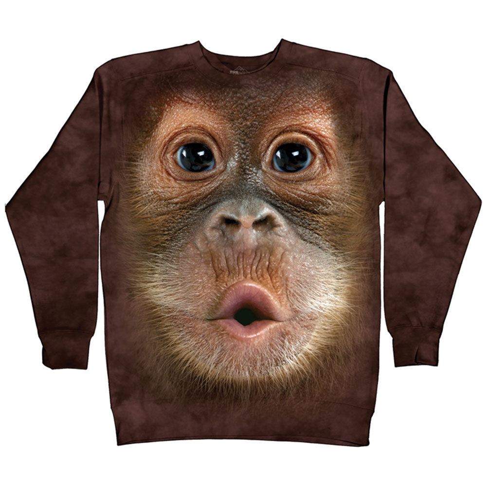The Mountain Big Face Baby Orangutan Small Sweatshirt