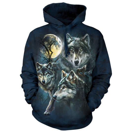 The Mountain Moon Wolves Col Hd Hooded Sweatshirt Front
