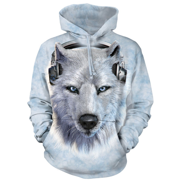 Official The Mountain White Wolf Dj Hooded Sweatshirt | Rockabilia