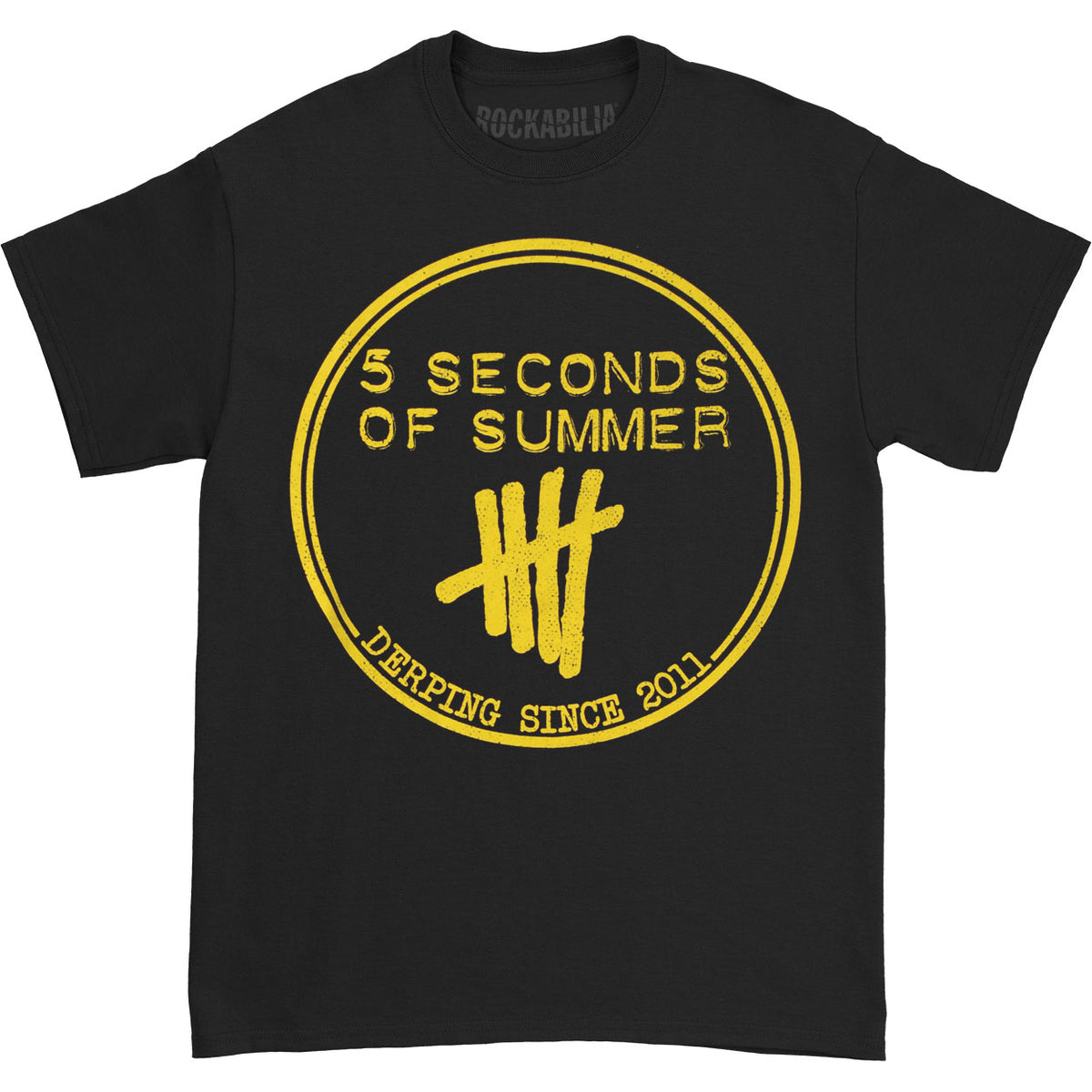 5 Seconds Of Summer Yellow Derping Stamp T-shirt Front
