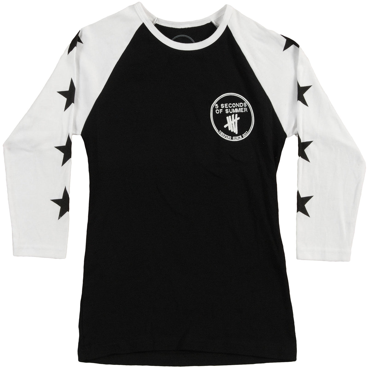 5 Seconds Of Summer Star Sleeve Raglan Junior Top Front