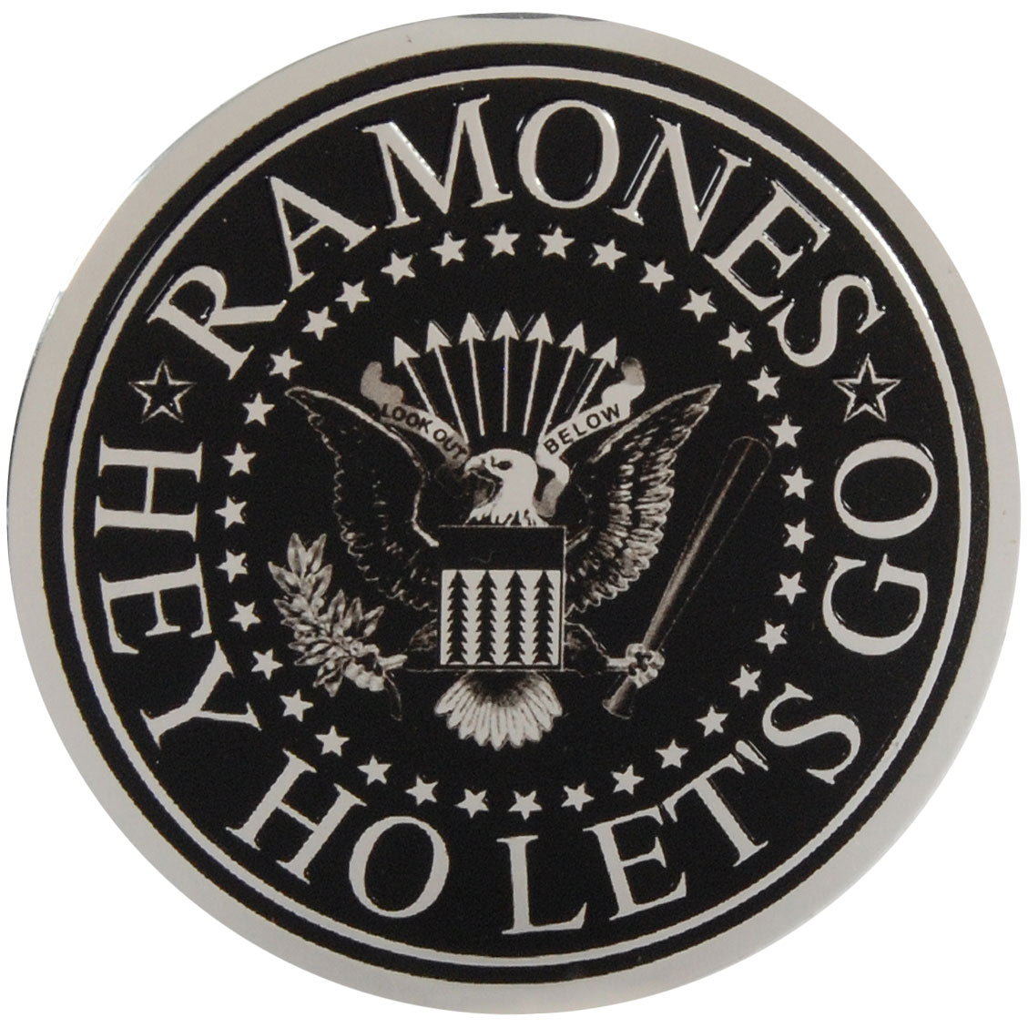 Ramones Seal Round Metal Sticker Front