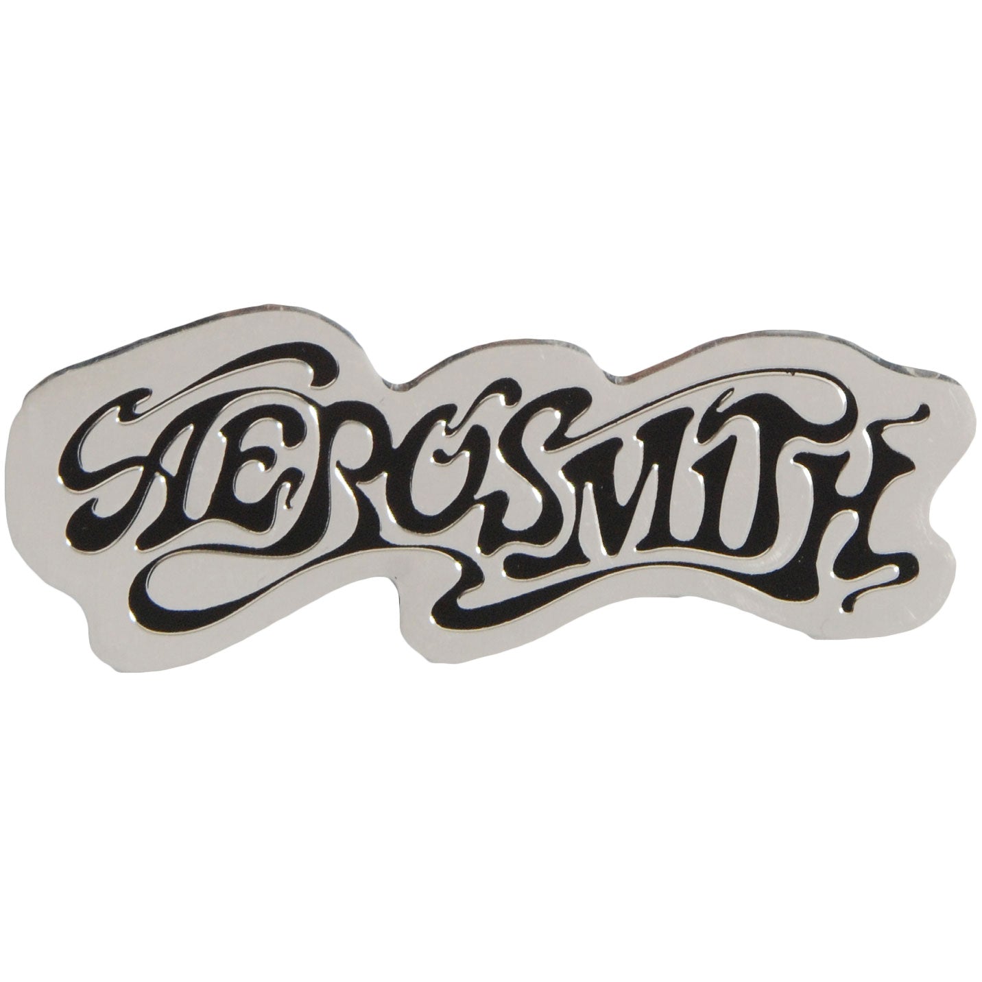 Aerosmith Logo On Silver Sticker Front