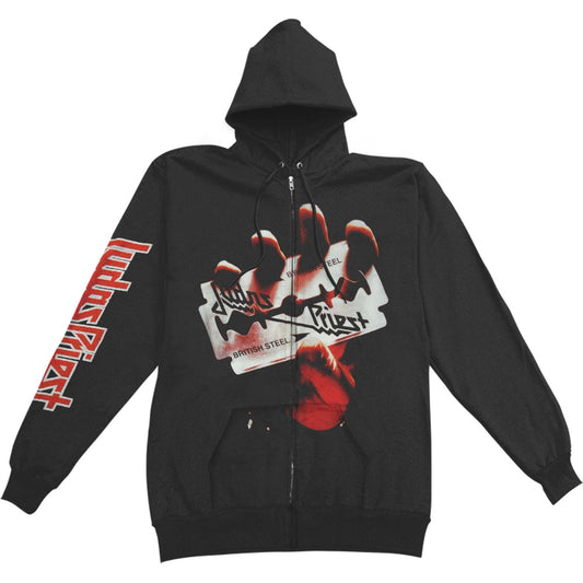 Judas Priest British Steel Zippered Hooded Sweatshirt Front
