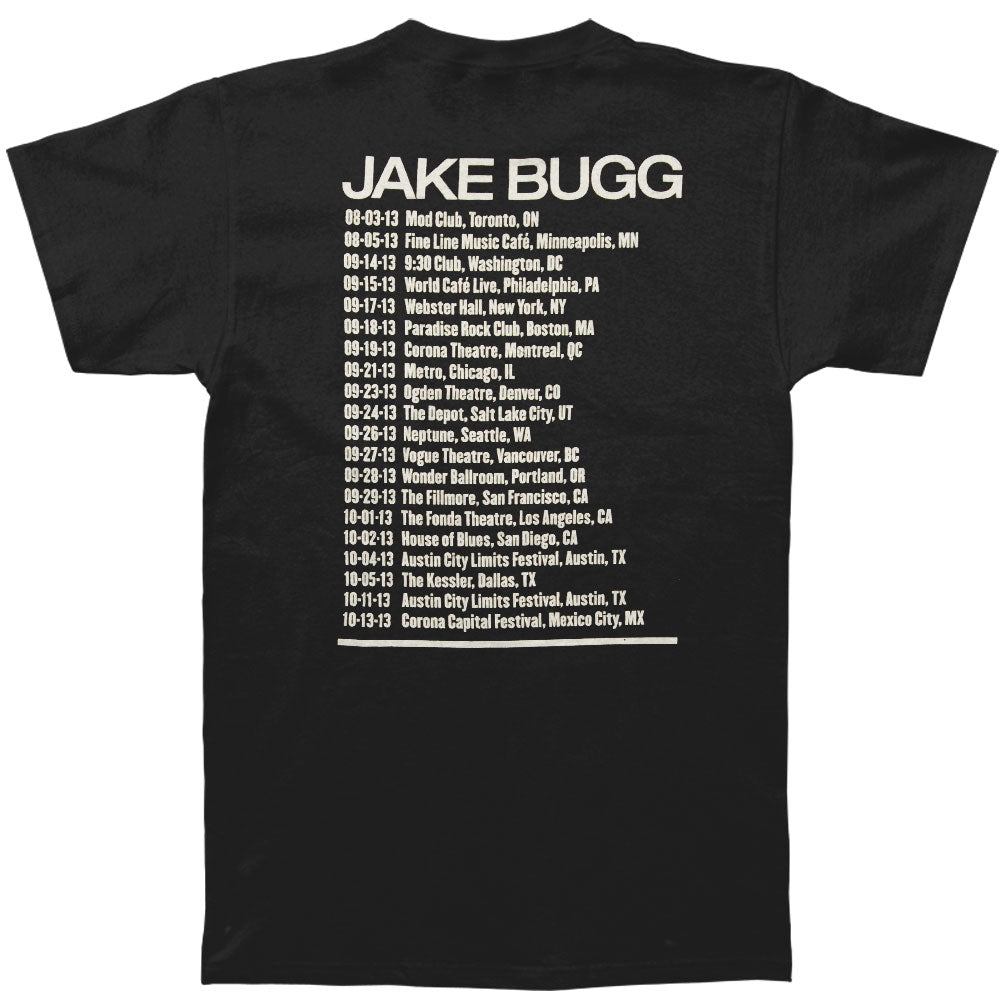 Jake Bugg Record Logo 2013 Tour Itinerary T-shirt Back