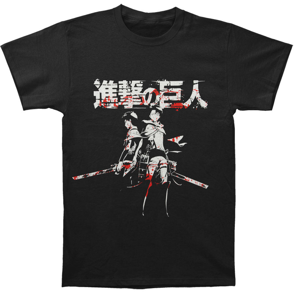 Attack On Titan Levi & Eren Blood Slim Fit T-shirt