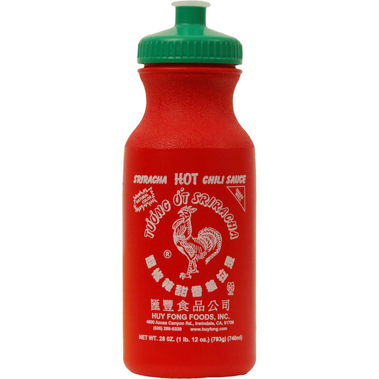Sriracha Bottle Label Water Bottle Front
