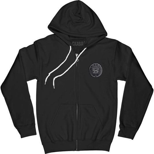 Relapse Records 25th Anniversary Sew On Patch Zippered Hooded Sweatshirt Front